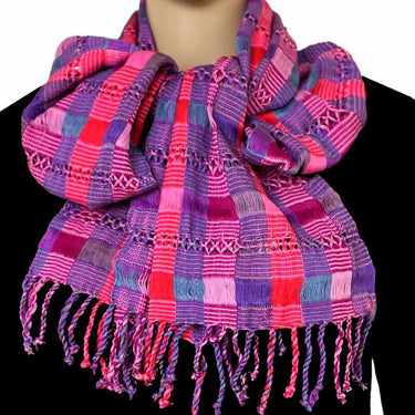 Scarf Pink Violet - Natural Dyes - Beautiful & Fairtrade - Quetzal Artisan