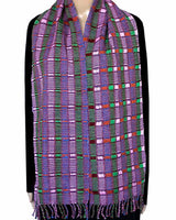 Scarf Purple Green - Natural Dyes - Beautiful and Fairtrade - Quetzal Artisan