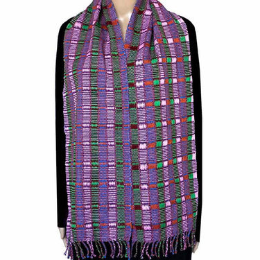 Scarf Purple Green - Natural Dyes - Beautiful and Fairtrade - Quetzal Artisan