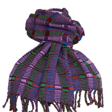 Scarf Purple Green - Natural Dyes - Beautiful and Fairtrade - Quetzal Artisan