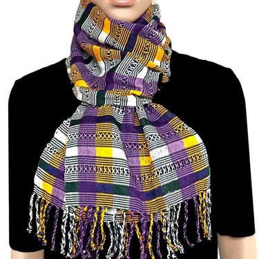 Scarf Purple Yellow - Natural Dyes - Ecofriendly & Fairtrade - Quetzal Artisan