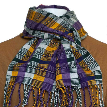 Scarf Purple Yellow - Natural Dyes - Ecofriendly & Fairtrade - Quetzal Artisan