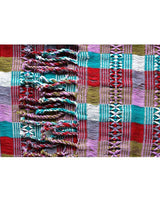 Scarf Red Lightblue - Natural Dyes - Ecofriendly & Fairtrade - Quetzal Artisan