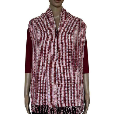 Scarf Red White - Cotton - Natural Dyes - Ecofriendly & Fair - Quetzal Artisan