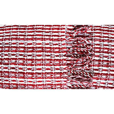 Scarf Red White - Cotton - Natural Dyes - Ecofriendly & Fair - Quetzal Artisan