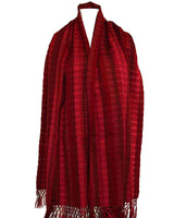 Scarf Red with Fringes - Handmade - Beautiful and Fairtrade - Quetzal Artisan