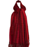 Scarf Red with Fringes - Handmade - Beautiful and Fairtrade - Quetzal Artisan