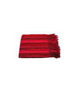 Scarf Red with Fringes - Handmade - Beautiful and Fairtrade - Quetzal Artisan