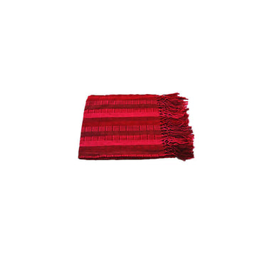 Scarf Red with Fringes - Handmade - Beautiful and Fairtrade - Quetzal Artisan