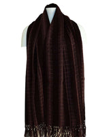 Scarf with Fringes Dark Brown - Beautiful and Fairtrade - Quetzal Artisan