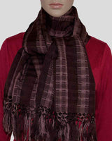 Scarf with Fringes Dark Brown - Beautiful and Fairtrade - Quetzal Artisan