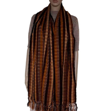 Scarf with Fringes Terracotta - Handwoven - Beautiful & Fair - Quetzal Artisan