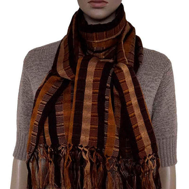 Scarf with Fringes Terracotta - Handwoven - Beautiful & Fair - Quetzal Artisan