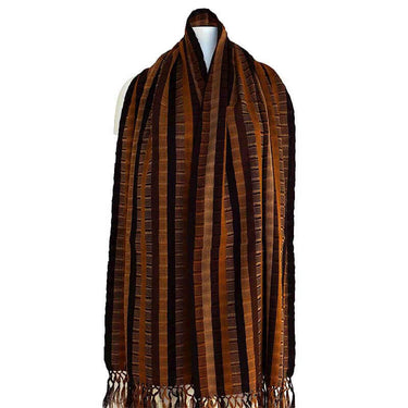 Scarf with Fringes Terracotta - Handwoven - Beautiful & Fair - Quetzal Artisan