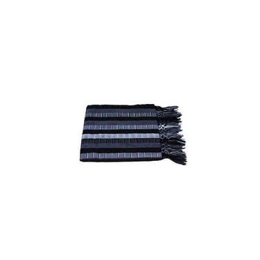 Scarf with fringes Black White - Handmade - Beautiful & Fair - Quetzal Artisan