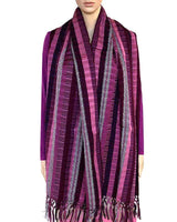 Scarf with fringes Maroon Pink - Mayan Design - Fairtrade - Quetzal Artisan