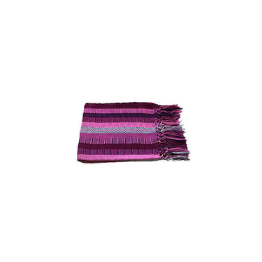 Scarf with fringes Maroon Pink - Mayan Design - Fairtrade - Quetzal Artisan