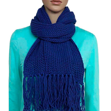 Scarf and Hat Blue - Merino Wool and Bio Cotton - Soft & Warm - Quetzal Artisan