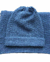 Scarf and Hat Blue Ocean - Men Long Winter Scarf Alpaca Wool - Quetzal Artisan