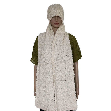 Scarf and Hat Boucle Natural - Handmade, Stylish and Warm - Quetzal Artisan
