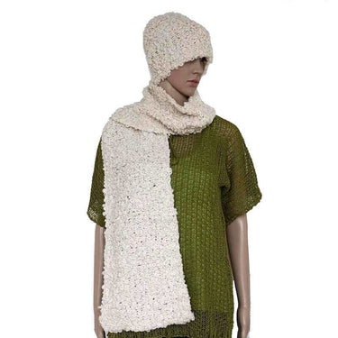 Scarf and Hat Boucle Natural - Handmade, Stylish and Warm - Quetzal Artisan