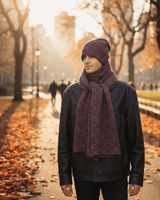 Scarf and Hat Mulberry - Alpaca Wool Long Scarves For Men - Quetzal Artisan