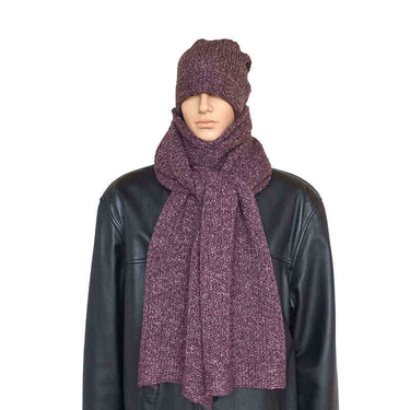 Scarf and Hat Mulberry - Alpaca Wool Long Scarves For Men - Quetzal Artisan