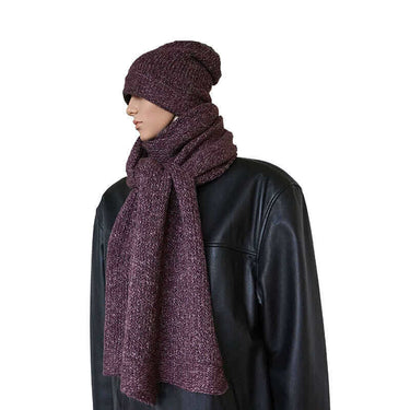 Scarf and Hat Mulberry - Alpaca Wool Long Scarves For Men - Quetzal Artisan