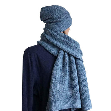 Scarf and Hat Sea Foam - For Men - Fashionable and Warm - Quetzal Artisan