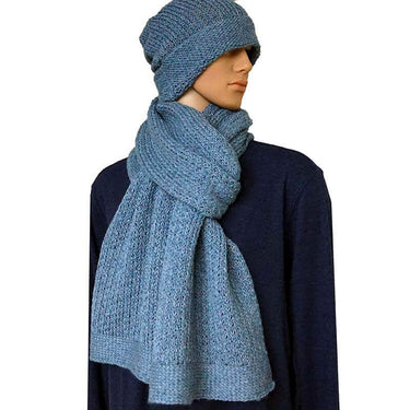 Scarf and Hat Sea Foam - Men's Alpaca Wool Scarf Beanie Set - Quetzal Artisan