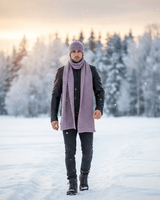 Scarf and Hat Seashell - Men's Winter Scarf Alpaca Wool - Quetzal Artisan