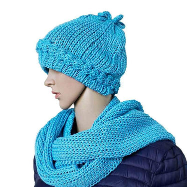 Scarf and Hat Sky Blue - Merino Wool and Organic Cotton - Quetzal Artisan