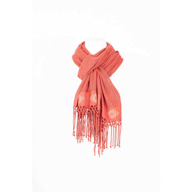 Shawl Coral Pink - Handmade of Cotton Sustainable Fairtrade - Quetzal Artisan