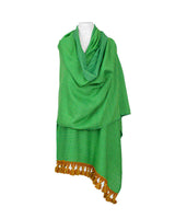 Green Lemon Shawl - Extra Large Woven Fair Trade Plaid Wrap - Quetzal Artisan