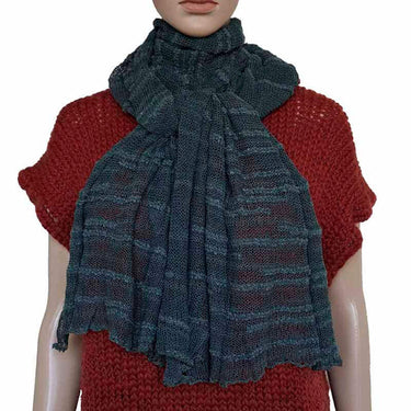 Shawl Blue Ink - Pima Cotton - Lightweight and Fashionable - Quetzal Artisan