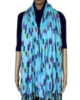 Pastel Blue Confetti Shawl - Lightweight Tie Dye Rayon Scarf - Quetzal Artisan