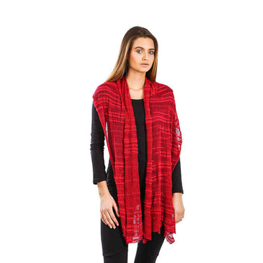 Shawl Crimson Red - Handmade Thin Lightweight and Versatile - Quetzal Artisan