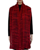 Shawl Crimson Red - Handmade Thin Lightweight and Versatil - Quetzal Artisan