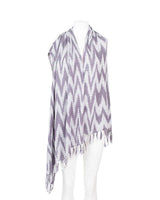 Shawl Grey Waves - Fashion Ecofriendly Tie Dyed Cotton Scarf - Quetzal Artisan