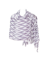 Shawl Grey Waves - Fashion Ecofriendly Tie Dyed Cotton Scarf - Quetzal Artisan