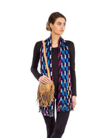 Shawl Indigo Confetti - Fairtrade Multicolor Hand-dyed Scarf - Quetzal Artisan