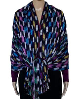 Shawl Indigo Confetti - Fairtrade Multicolor Hand-dyed Scarf - Quetzal Artisan