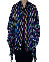 Shawl Indigo Confetti - Fairtrade Multicolor Hand-dyed Scarf - Quetzal Artisan