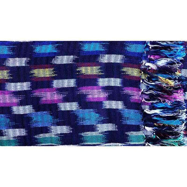Shawl Indigo Confetti - Fairtrade Multicolor Hand-dyed Scarf - Quetzal Artisan
