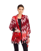 Shawl Jaspe Fire - Ecofriendly Fairtrade Hand-dyed Red Scarf - Quetzal Artisan