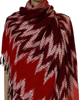 Shawl Jaspe Fire - Ecofriendly Fairtrade Hand-dyed Red Scarf - Quetzal Artisan