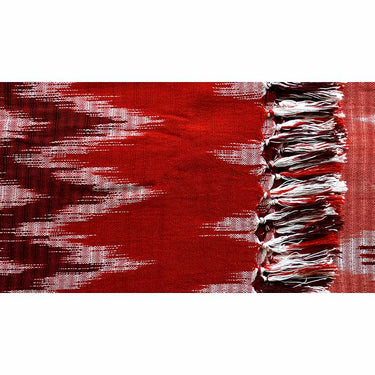 Shawl Jaspe Fire - Ecofriendly Fairtrade Hand-dyed Red Scarf - Quetzal Artisan
