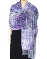 Shawl Lilac Grey - Handmade Organic Bamboo Chenille Wrap - Quetzal Artisan