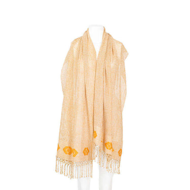 Shawl Peach Yellow - Natural Cotton - Stylish and Fairtrade - Quetzal Artisan