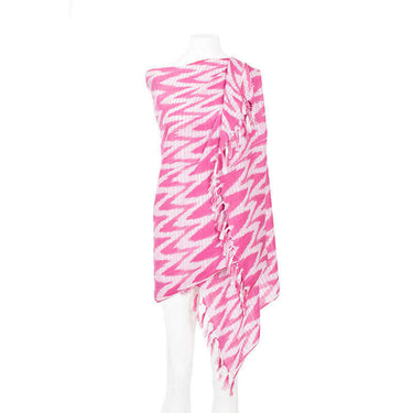 Shawl Pink Waves - Ecofriendly Tie Dyed Cotton Accessory - Quetzal Artisan